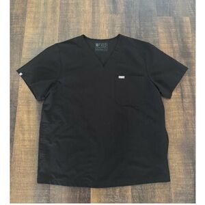 Figs Black Chisec Three-Pocket Scrub Top Size XL